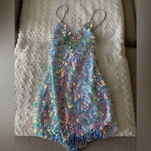 Blondie Nites Holographic Sequin Dress